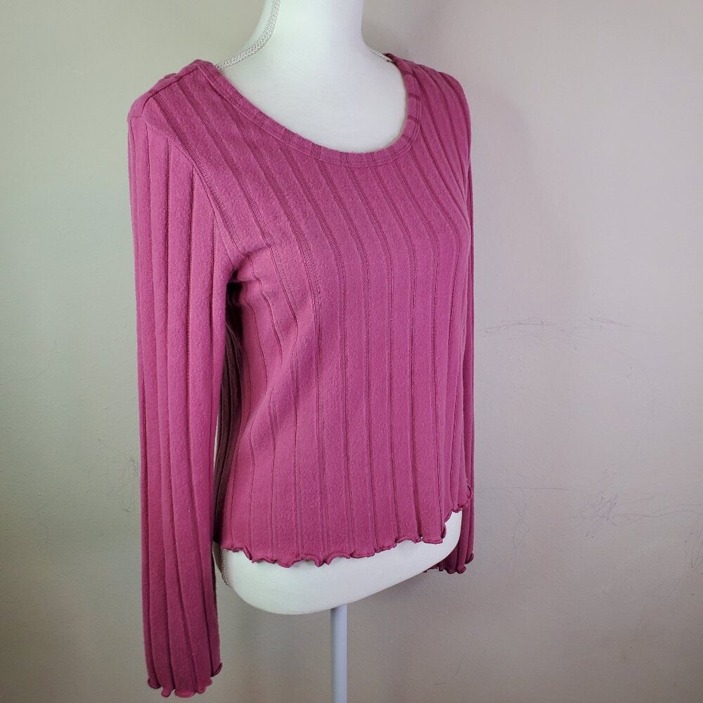 Freshman Forever Juniors Violet Pink Ribbed Top XL